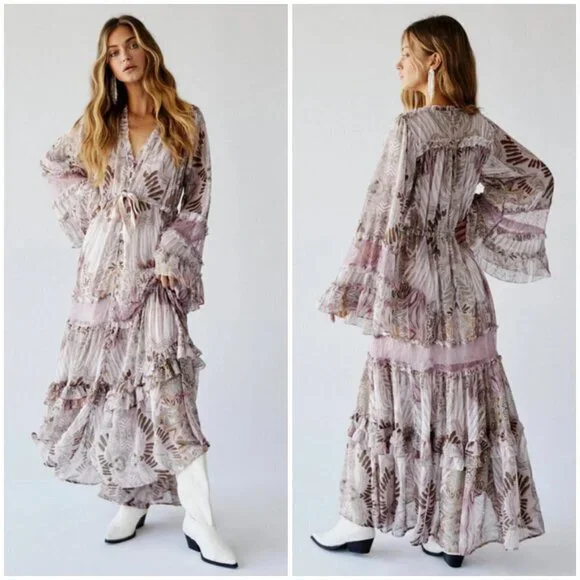 💕FREE PEOPLE💕 Lover to Lover Dress by Bali~ Bohemian Print Small NWOT